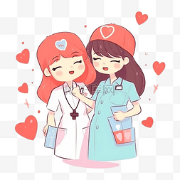 女护士卡通形象图片_护士节插图