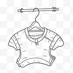 儿童白衬衫图片_在衣架轮廓草图上简单画一件婴儿