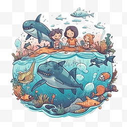 海洋日节日环保插画