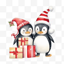 卡通可爱企鹅图片_圣诞节可爱企鹅