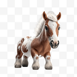 小马驹可爱动物白底透明