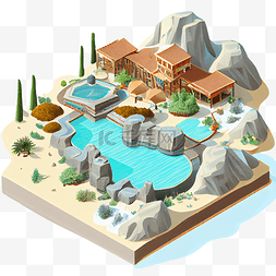 夏季度假岛泳池