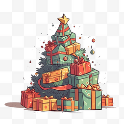 圣诞节圣诞礼盒插画