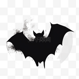 飞翔的蝙蝠黑色卡通剪影
