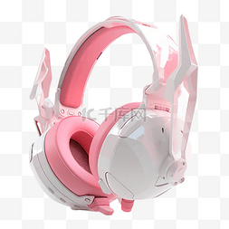 音乐电子产品图片_耳机产品粉色
