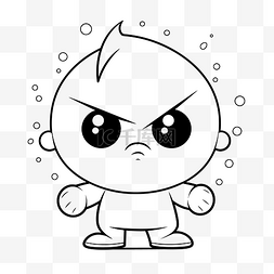 卡通愤怒的表情图片_卡通愤怒的婴儿着色页为孩子们轮