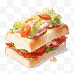 可爱的三明治快餐食物