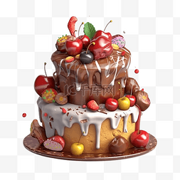 生日双层蛋糕卡通图片_蛋糕巧克力双层