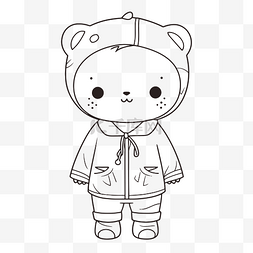 熊睡衣图片_小熊宝宝站在他的衣服上为儿童着