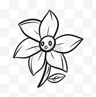 用笑脸素描画一朵花的轮廓 向量
