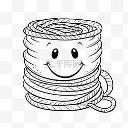一大堆绳子被塑造成一张笑脸轮廓