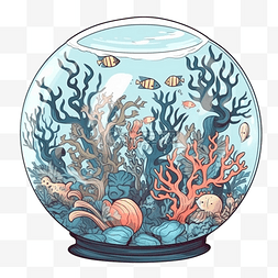 鱼泡泡边框图片_海洋日珊瑚群环境