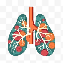 卡通内脏肺图片_哮喘日器官绿色