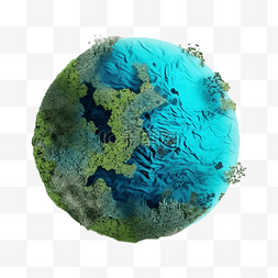 海洋日海水植物圆形真实