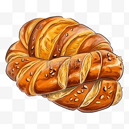 面包辫子面包夹心图案