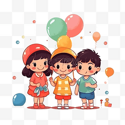 儿童节可爱气球插画