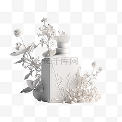 插花花器图片_香水白色模型