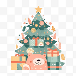 圣诞树可爱小熊