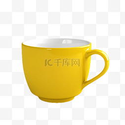 反光纹理图片_咖啡杯黄色陶瓷