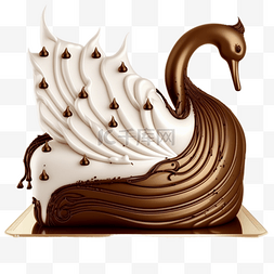 创意食材图片_天鹅巧克力蛋糕精致立体