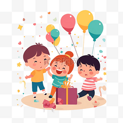 儿童气球卡通图片_儿童节卡通幼儿人物
