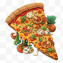 香菇披萨图片_比萨卡通图案
