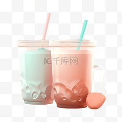 奶可爱甜点图片_奶茶饮品漂亮的插画