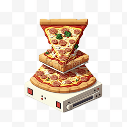 披萨意大利面卡通图片_披萨美食快餐卡通创意游戏漫画插