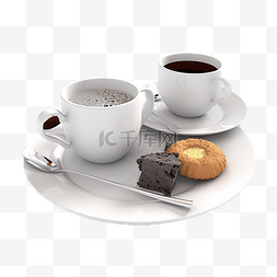 卡通立体造型图片_咖啡杯子褐色