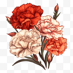 康乃馨花朵红色图片_康乃馨红粉白色美丽图案