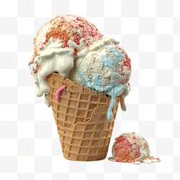 冰淇淋融化边框图片_食物融化的冰淇淋