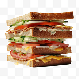 三明治奶酪图片_食物千层三明治