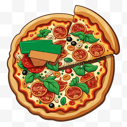 香菇披萨图片_比萨美味卡通图案