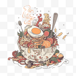 创意美味料理图片_食物卡通插画