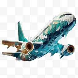 飞机航天大型客机蓝色背景