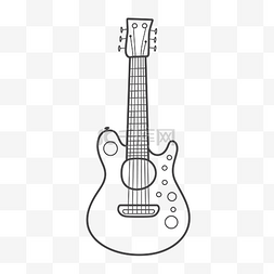 吉他和书图片_免费吉他着色页白色背景轮廓草图