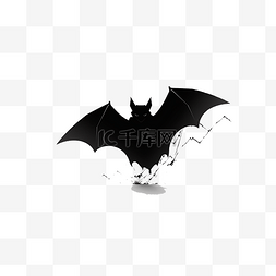 蝙蝠剪影黑色卡通