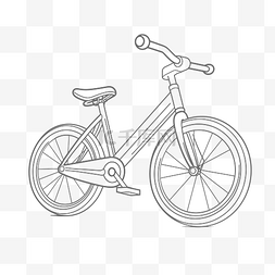 曲柄滑块图片_白色背景轮廓草图上的儿童自行车