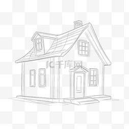 粗d图片_白色背景轮廓图上的房子草图 向