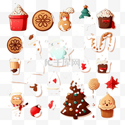 瓷咖啡杯子图片_圣诞节蛋糕饼干卡通