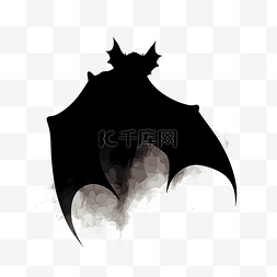 飞翔的恐怖蝙蝠黑色
