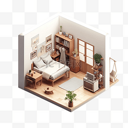 客厅木质沙发图片_3d房间模型建筑睡房