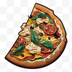 比萨美味半圆形图案