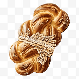 卡通立体造型图片_面包辫子面包麦片图案