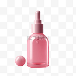 粉色护肤产品图片_护肤品玻璃瓶粉色3d