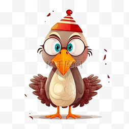 感恩节卡通可爱小火鸡