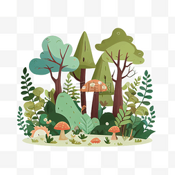 森林小树可爱插画
