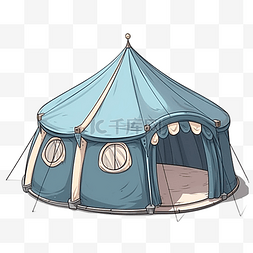 帐篷卡通蓝色