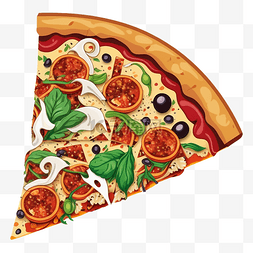 香菇披萨图片_比萨三角形图案