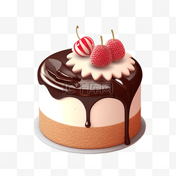情人节巧克力蛋糕图片_巧克力蛋糕甜品透明